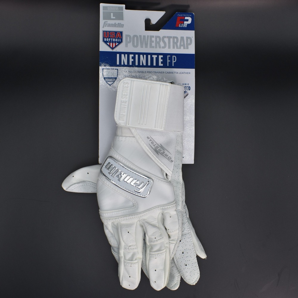 Franklin Powerstrap Infinite FP Softball Batting Gloves Adult Large Silver NEW